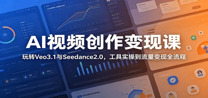 AI视频创作变现课:玩转Veo3.1与Seedance2.0,工具实操到流量变现全流程-云网创