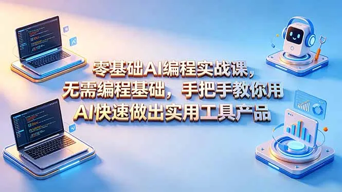 零基础AI编程实战课-更新,无需编程基础,手把手教你用AI快速做出实用工具产品-云网创