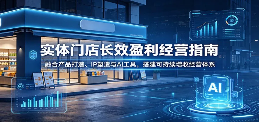 实体门店长效盈利经营指南:融合产品打造、IP塑造与AI工具,搭建可持续增收经营体系-云网创