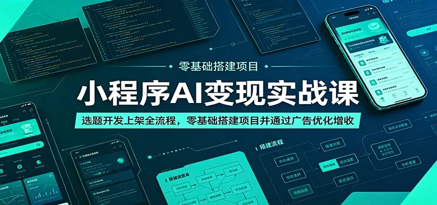 小程序AI变现实战课:选题开发上架全流程,零基础搭建项目并通过广告优化增收-云网创