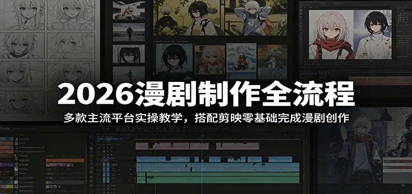 2026漫剧制作全流程:多款主流平台实操教学,搭配剪映零基础完成漫剧创作-云网创